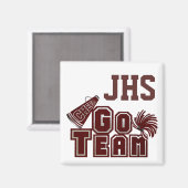 Maroon Custom School Spirit Magnet (Vorderseite/Rückseite)