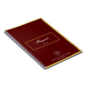Maroon Custom Spiral Notebook with Name & Logo Notizblock (Rechte Seite)