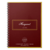 Maroon Custom Spiral Notebook with Name & Logo Notizblock (Vorderseite)