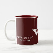 Maroon Custom Text Texas Map Kontur Howdy Texan Zweifarbige Tasse (Links)