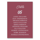 Maroon Custom Wedding Tischnummer (Vorderseite)