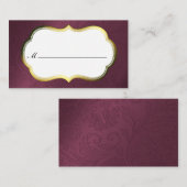 Maroon Damask Formale Platzkarten (Vorne/Hinten)