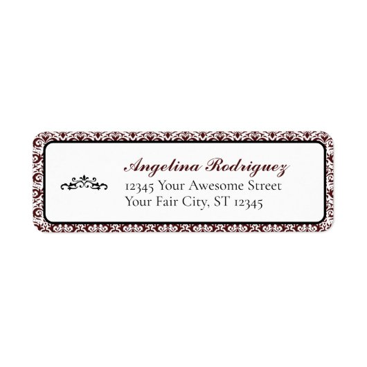 Maroon Damask Pattern Abschluss (Vorne)