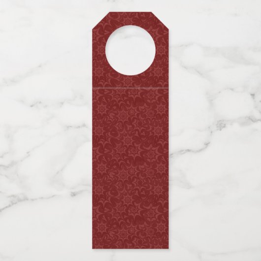 Maroon Damask, traditionell katholische Hochzeit Flaschenanhänger (Rückseite)