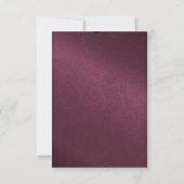 Maroon Damask Wedding Response Card RSVP Karte (Rückseite)