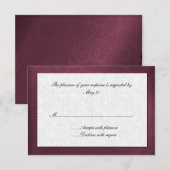 Maroon Damask Wedding Response Card RSVP Karte (Vorne/Hinten)