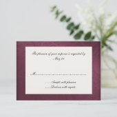 Maroon Damask Wedding Response Card RSVP Karte (Stehend Vorderseite)