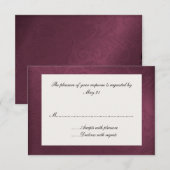 Maroon Damask Wedding Response Card RSVP Karte (Vorne/Hinten)