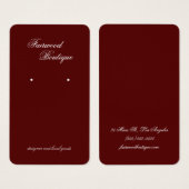 Maroon Deep Red Jewelry Display Card (Vorne & Hinten)