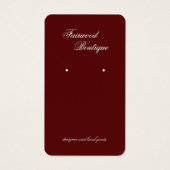Maroon Deep Red Jewelry Display Card (Vorderseite)