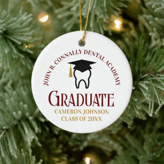Maroon Dental School Custom Abschluss Weihnachten Keramik Ornament (Baum)