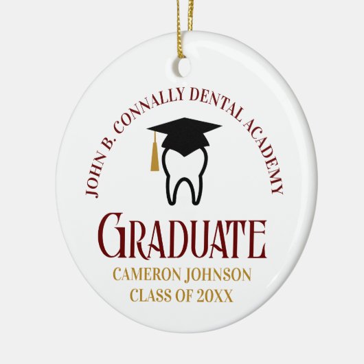 Maroon Dental School Custom Abschluss Weihnachten Keramik Ornament (Links)