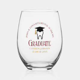 Maroon Dental School Custom Dentist Abschluss Weinglas Ohne Stiel