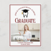 Maroon Dental School Foto Custom Abschluss Ankündigungspostkarte (Vorderseite)