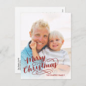 Maroon der Handschrift Holiday Card Feiertagspostkarte (Vorne/Hinten)