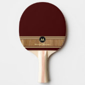 Maroon der mit Monogramm Holzfarbe Tischtennis Schläger (Vorderseite)