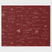 Maroon der weißen mathematischen Formeln und Gleic Geschenkpapier (Flach)