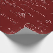 Maroon der weißen mathematischen Formeln und Gleic Geschenkpapier (Ecke)