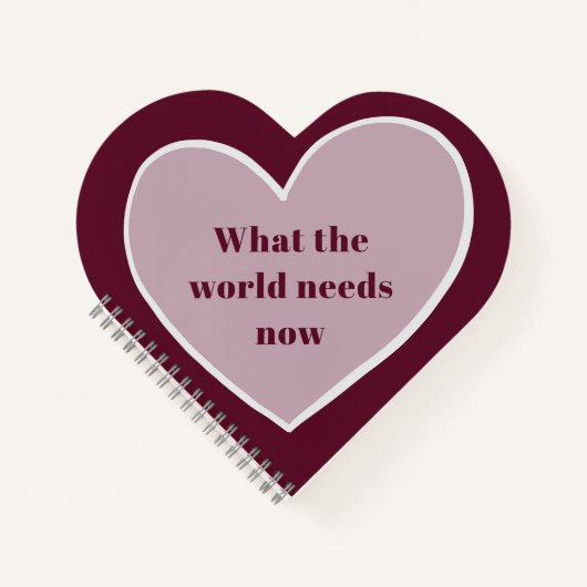 Maroon des Motivierend Zitats des rosa Herzens Notizblock (Vorderseite)