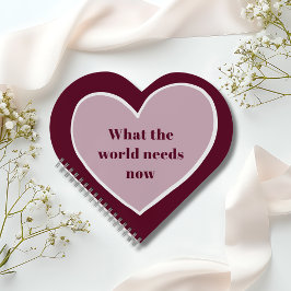 Maroon des Motivierend Zitats des rosa Herzens Notizblock