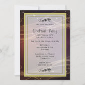 Maroon Design mit Gold Accent Cocktail Party Einladung (Vorderseite)