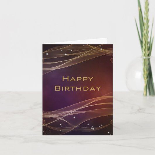 Maroon Design mit Gold Accents Happy Birthday Karte (Vorderseite)