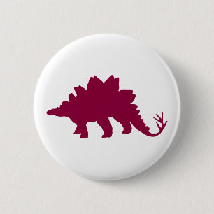 Maroon Dinosaur Button