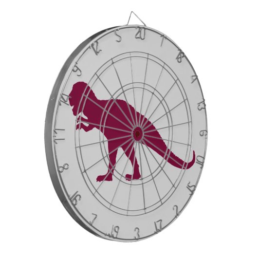 Maroon Dinosaur Dartscheibe (Vorderseite Links)