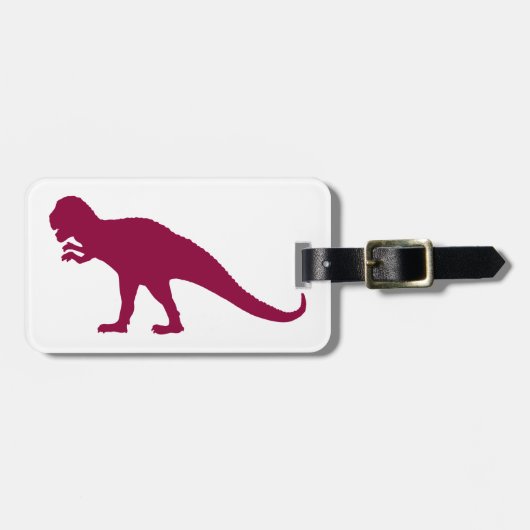 Maroon Dinosaur Gepäckanhänger (Vorderseite horizontal)