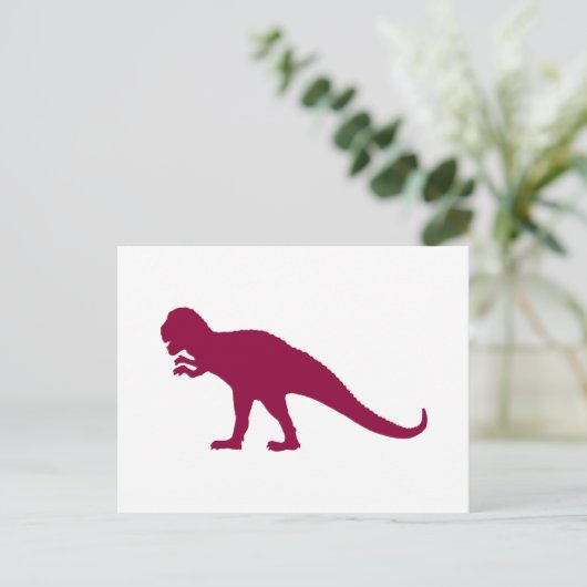 Maroon Dinosaur Postkarte (Stehend Vorderseite)