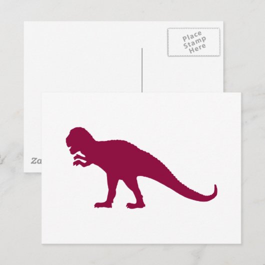Maroon Dinosaur Postkarte (Vorne/Hinten)