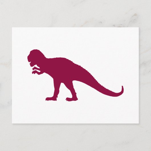 Maroon Dinosaur Postkarte (Vorderseite)