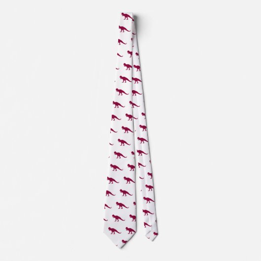 Maroon Dinosaurier-Muster Krawatte (Vorderseite)