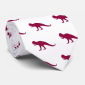 Maroon Dinosaurier-Muster Krawatte (Gerollt)