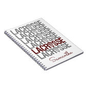 Maroon Distressed Lacrosse Word Notizblock (Rechte Seite)