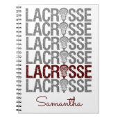 Maroon Distressed Lacrosse Word Notizblock (Vorderseite)