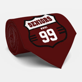 Maroon Distressed Seniors Road Sign Krawatte