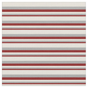 Maroon, Dunkelgrau und Beige Streifen/Linienmuster Stoff