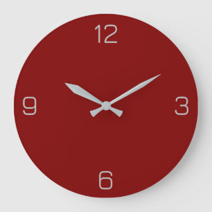 Maroon / Dunkelrot 800000 mit der Option Name hinz Große Wanduhr
