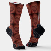 Maroon dunkelrote Herzen Valentinus Socken (Gewinkelt)