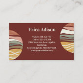 Maroon Earth Tone Abstrakt Boho Chic Visitenkarte (Rückseite)