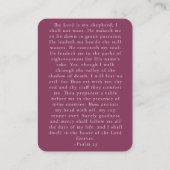 Maroon Elegant Psalm 23 Beerdigung Erinnerung Begleitkarte (Rückseite)