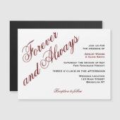 Maroon Elegant Script Magnet Hochzeit Einladung (Vorne/Hinten)