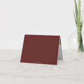 Maroon Elegant Script Wedding Foto+Message Dankeskarte (Rückseite)