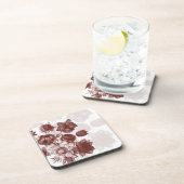 Maroon Elegante Blume Bouquet Cork Untersetzer (Rechte Seite)