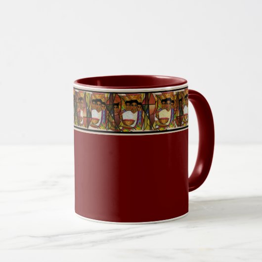 Maroon Ethiopian Traditional Art Tasse (VorderseiteRechts)
