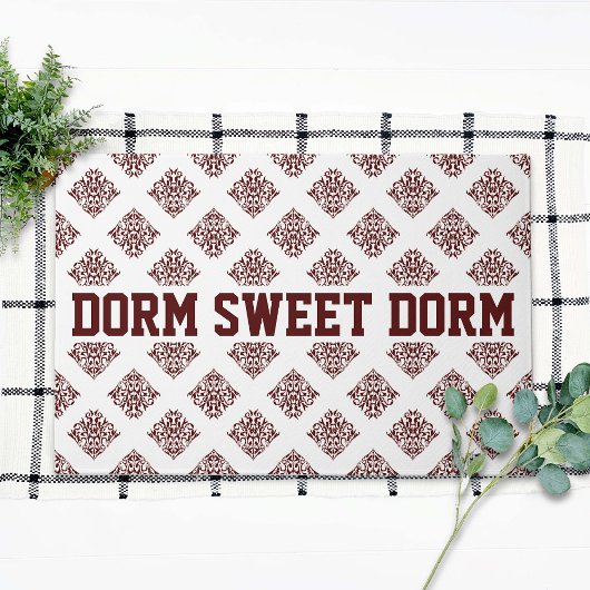 Maroon Extravagant Damask Cool Fun Dorm School Zuh Fußmatte