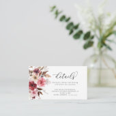 Maroon Fall Blume Laves Burgundy Wedding Details Begleitkarte (Stehend Vorderseite)