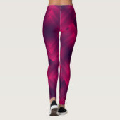 Maroon Farbe geometrische einfache Design Leggings (Rückseite)