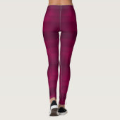 Maroon Farbe geometrische einfache Design Leggings (Rückseite)